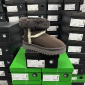 实体专柜意大利设计师轻奢品牌冬季 保暖牛皮防滑雪地靴2401棕色