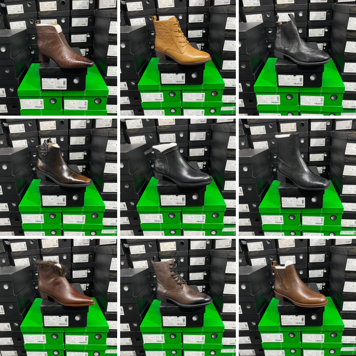 意大利手工真牛羊皮短靴高矮方跟拉链套筒短靴36码合集337-360号