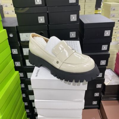 意大利轻奢专柜正品F牛皮乐福鞋2388米白色