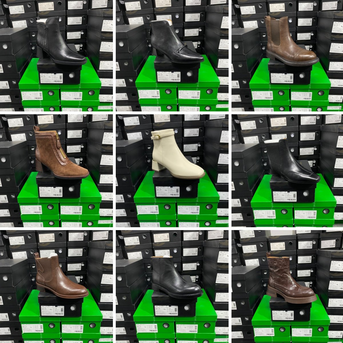 意大利手工真牛羊皮短靴高矮方跟拉链套筒短靴36码合集289-312号