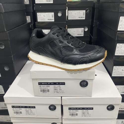 顶奢意大利品牌春季新款883男士休闲跑鞋透气网面运动鞋E110黑色