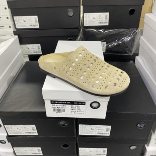 实体专柜意大利设计师轻奢品牌G牛皮镂空平底穆勒半拖6339杏色