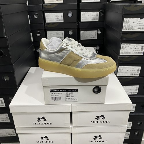 实体专柜意大利设计师轻奢品牌C牛皮牛反绒系带德训鞋5136银色