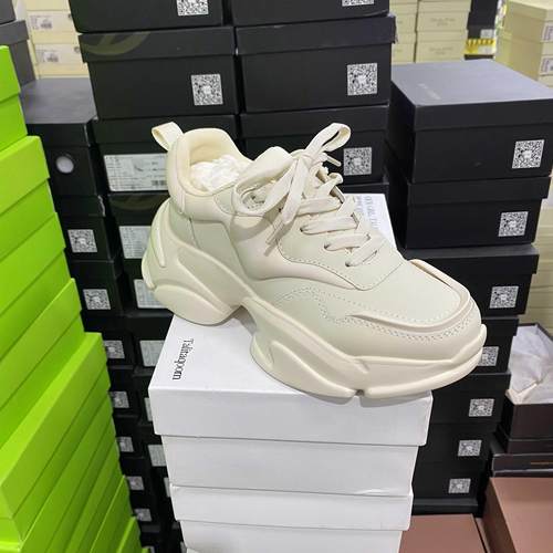 意大利轻奢专柜正品E异形厚底牛皮单鞋4301米白色