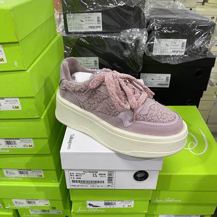 意大利轻奢G专柜正品撤柜绒面厚底休闲鞋1304粉色（玩偶可拆卸）