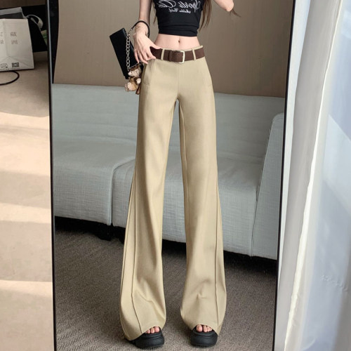 美式复古中腰西装休闲裤