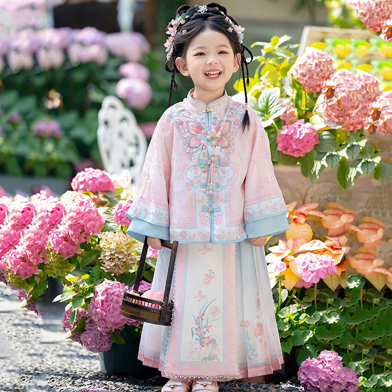 汉服女童秋冬季马面裙新款小女孩国风古装明制套装女宝宝拜年服,童装/婴儿装/亲子装,汉服,淘宝优惠券,粉丝福利购,淘宝优惠卷