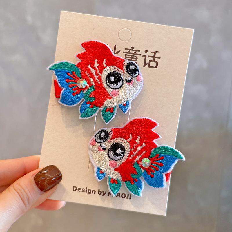 金鱼刺绣中国风儿童汉服头饰