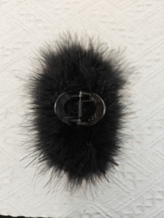 纯欲ins风鸵鸟羽毛发夹后脑勺盘发抓夹头饰鲨鱼夹超仙高级感发饰