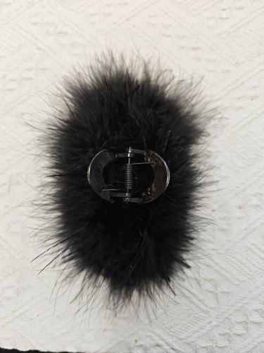 纯欲ins风鸵鸟羽毛发夹后脑勺盘发抓夹头饰鲨鱼夹超仙高级感发饰