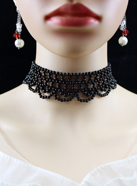 不锈钢仿珍珠项链女choker锁骨链