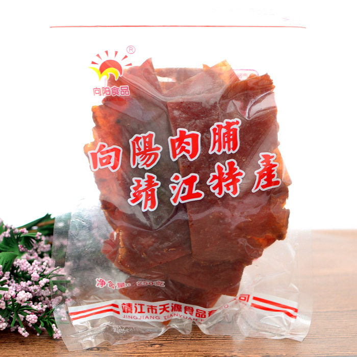靖江猪肉脯特产向阳牌猪肉干250g原味副片付片自然片肉类零食