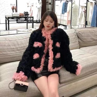 早安樊樊CHAN*L澳洲进口羊卷毛YB6w+秋冬新款