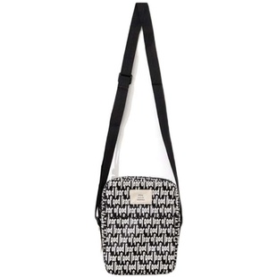 Fog复线满印logo字母弹幕单肩包斜挎包男女情侣款 帆布胸包手机包