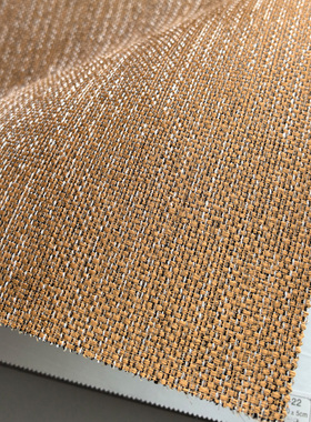 金铜色古铜色暗黄色暗橙色仿草编草席纹壁布米白米灰色粗肌理墙布