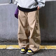 复古宽松紧腰可束脚休闲裤 7than日系百搭阔腿直筒长裤 户外美式