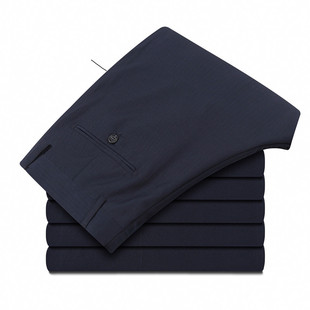 浦发工作服男西裤光大银行藏青色裤子职业装人字纹西裤银行男行服