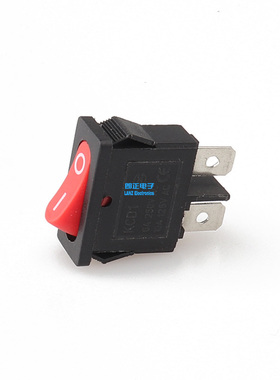 LANZMFG朗正/KCD1-101B黑色/红色船型开关翘板开关电源开关