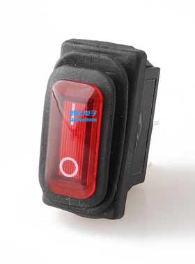 LANZMFG/朗正KCD3-101F-2P-R防水开关2脚无灯红色船型开关翘板