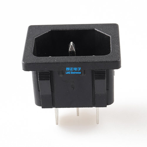 LANZMFG朗正/LZ-14-2B 端子6.3 全铜C14卡式品字形AC电源插座环保