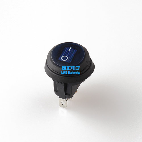 LANZMFG/朗正KCD2-101DNF-B上圆下方23个大3脚蓝灯防水开关