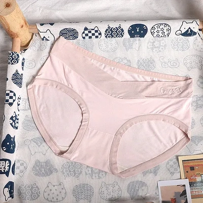 叉透气怀孕期内衣角内裤产妇裤三妇低腰莫代尔V型短裤妈女士托腹