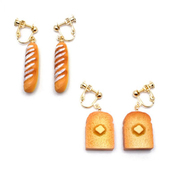 日本gargle原版 原创设计手工手作法棍吐司无耳洞耳夹耳钉耳饰品