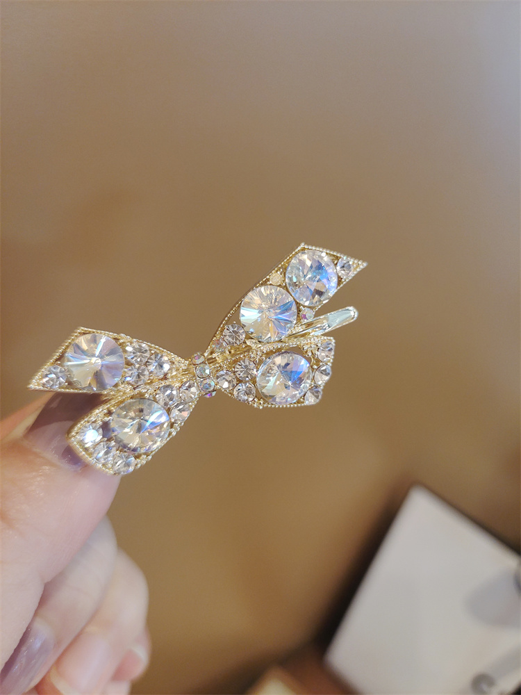 边夹鸭嘴夹水晶镶钻轻奢风时尚