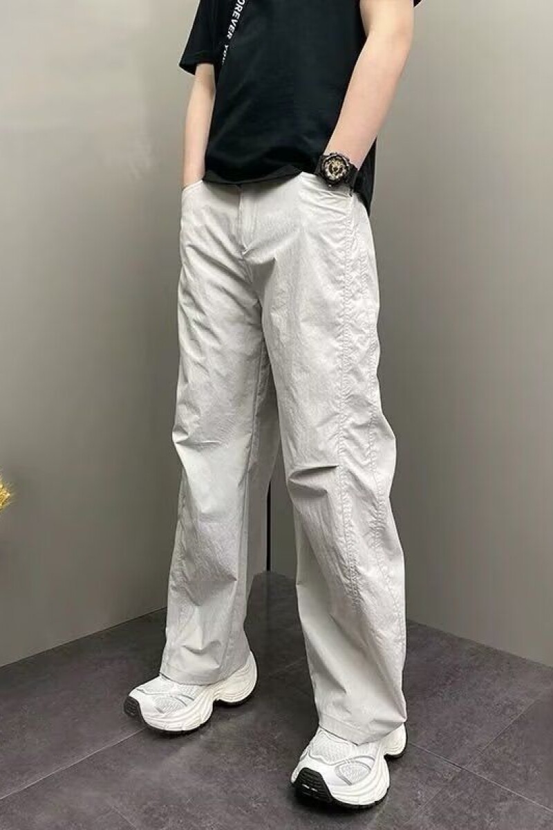 1506A/GY2440/P48韩版潮流百搭裤子夏季薄款坠感阔腿拖地长裤1,男装休闲裤,星座1506A