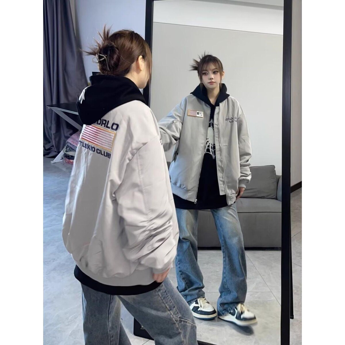 1506A/GU10030/P58新款潮牌街头情侣棒球服夹克上衣1,女装短外套,星座1506A