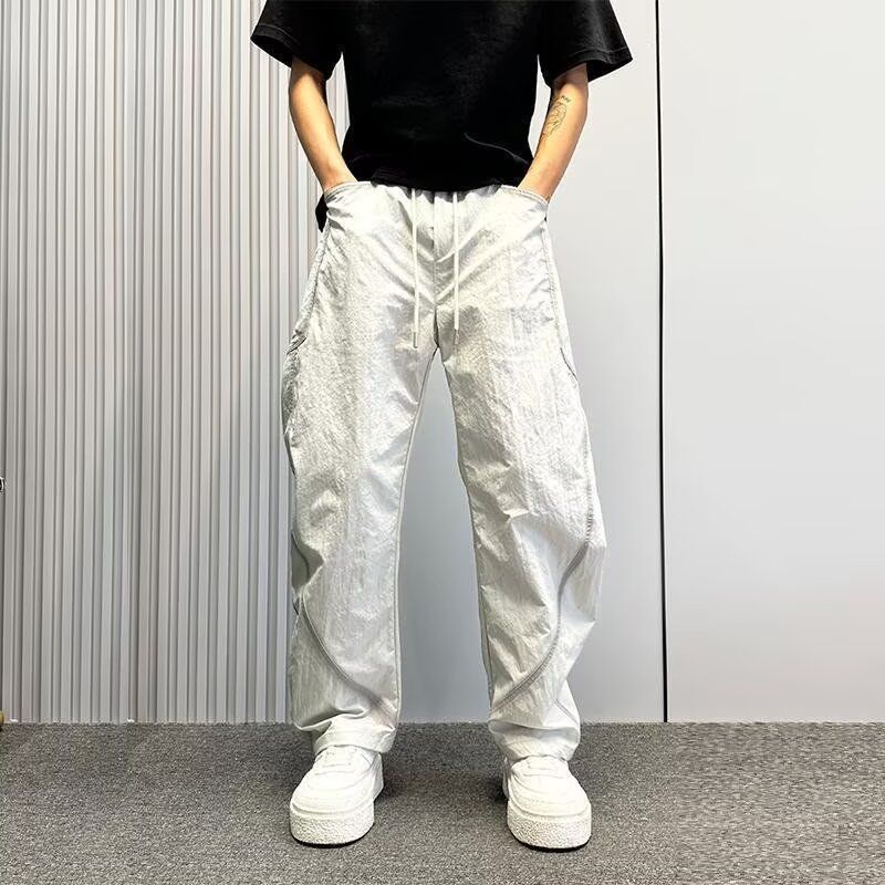 1506A/GY2450/P51弯刀直筒裤痞帅宽松阔腿裤春秋薄款速干男裤1图片