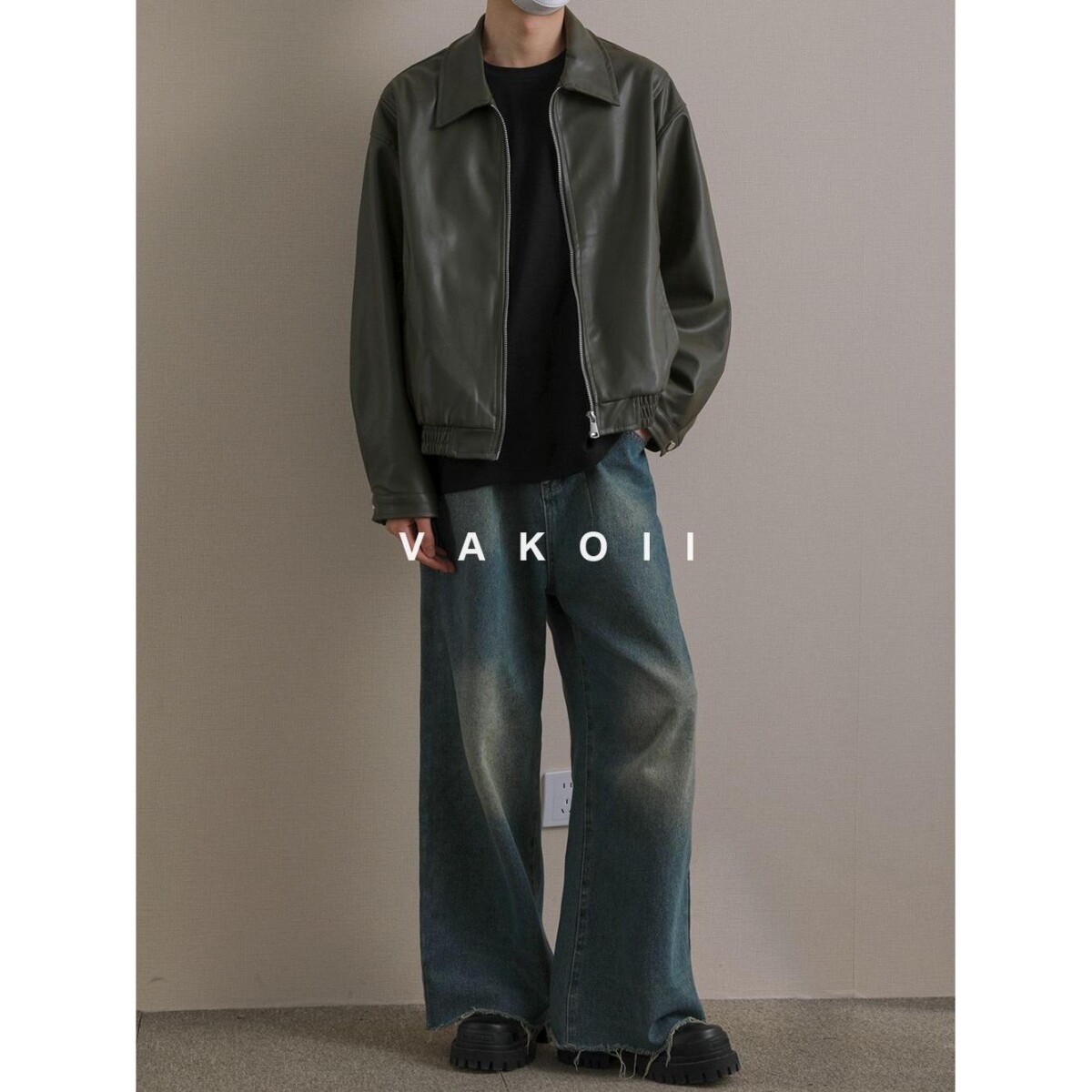 1506A/GW6390/P70痞帅Pu皮衣潮牌垫肩皮夹克男机车服秋冬高街外套,男装皮衣,星座1506A