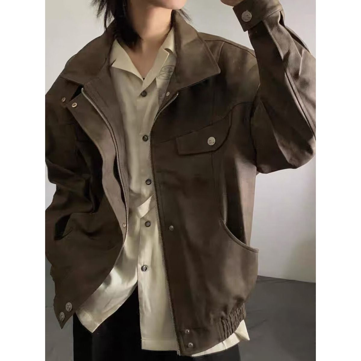 1506A/GZ2160/P79新款文艺正品质量原版做法扎染皮衣气，男装皮衣，星座1506A