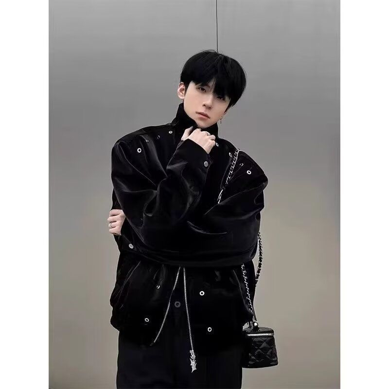 1506A/GU10110/P68翻领夹克男高级感韩版宽松痞帅短款外套1，男装夹克，星座1506A