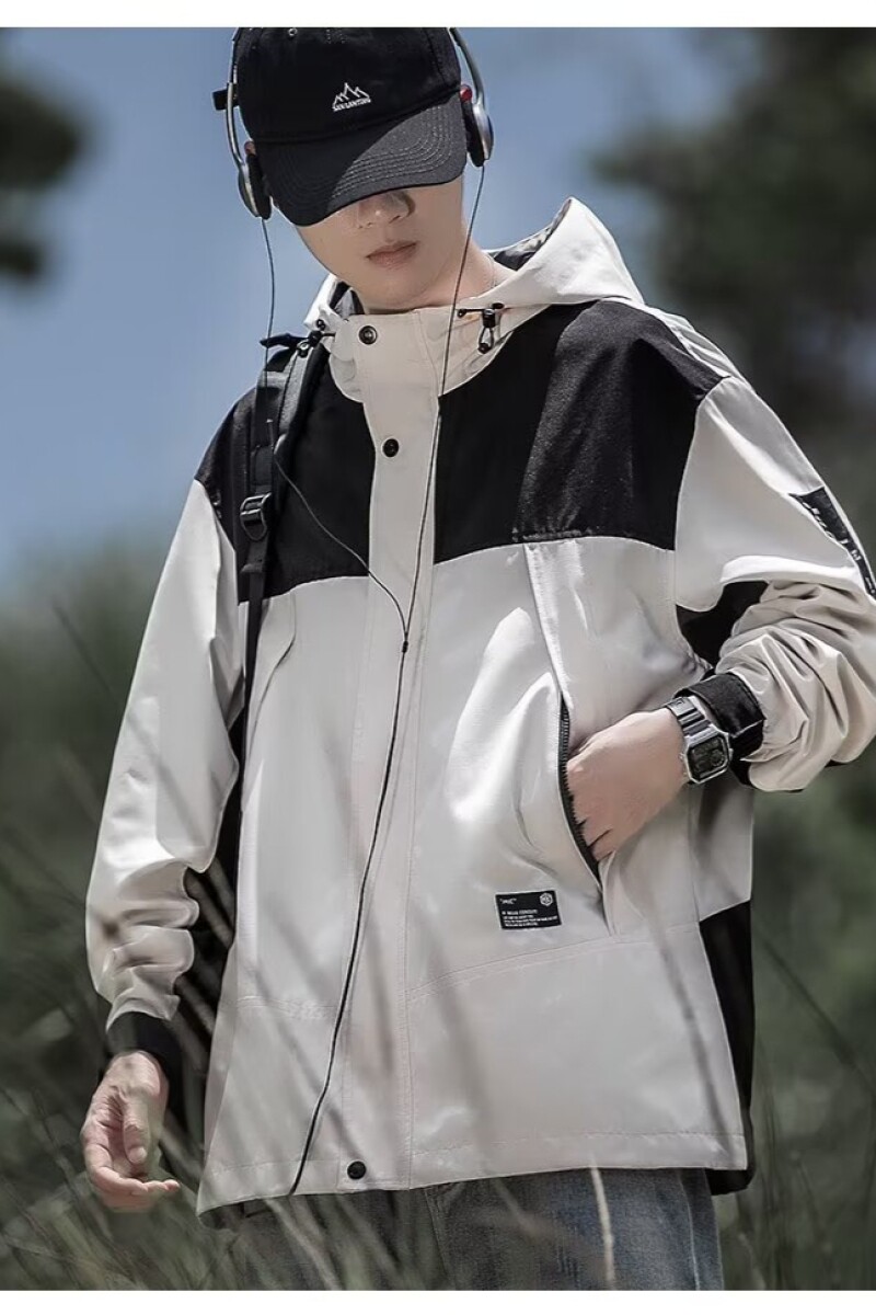 1506A/G7610/P79冲锋衣男潮牌连帽秋季户外宽松工装夹克2图片