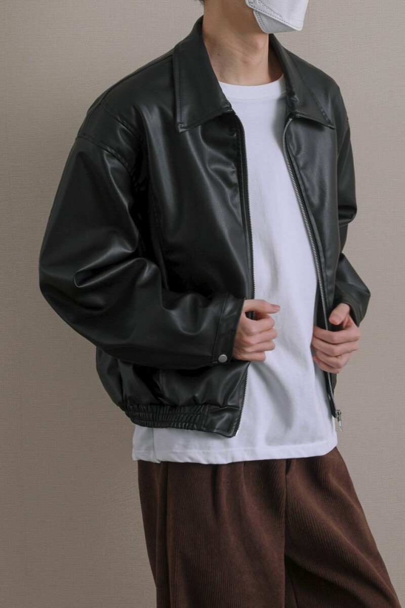 1506A/GW6390/P70痞帅Pu皮衣潮垫肩皮夹克男机车服秋冬高街外套1图片