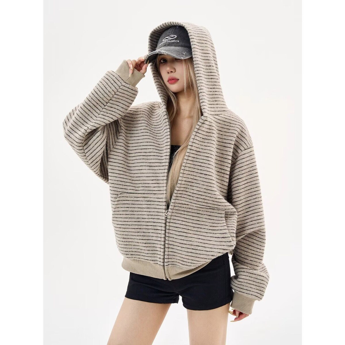 1506A/GY1830/P82卫衣男女连帽春秋季港风宽松潮牌百搭外套1，女装短外套，星座1506A