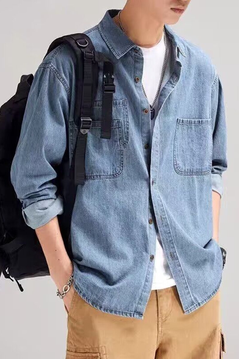 1506A/G8710/P54牛仔衬衫长袖春秋季男生痞帅衬衣褂子休闲外套,男装衬衫,星座1506A