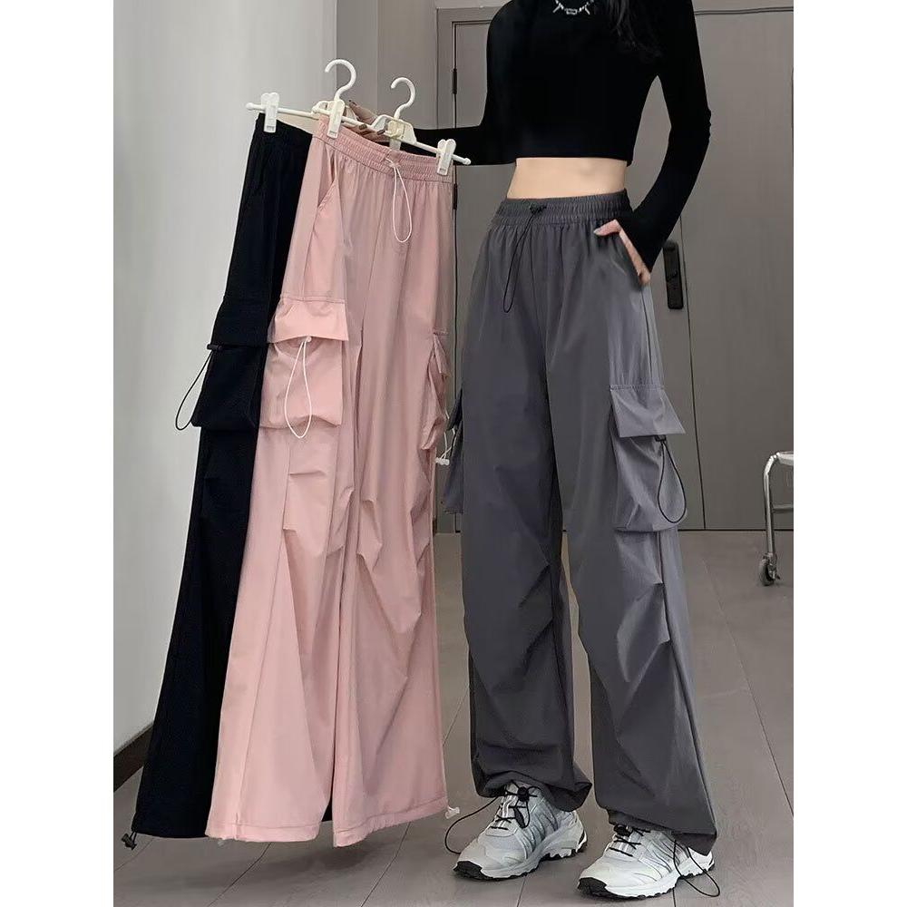 1506A/GM050/P32工装裤女秋季高腰显瘦运动休闲阔腿裤1图片