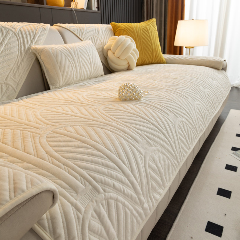 冬季毛绒沙发垫秋冬防滑三座一贵妃皮直排坐垫套罩2025新款盖布巾