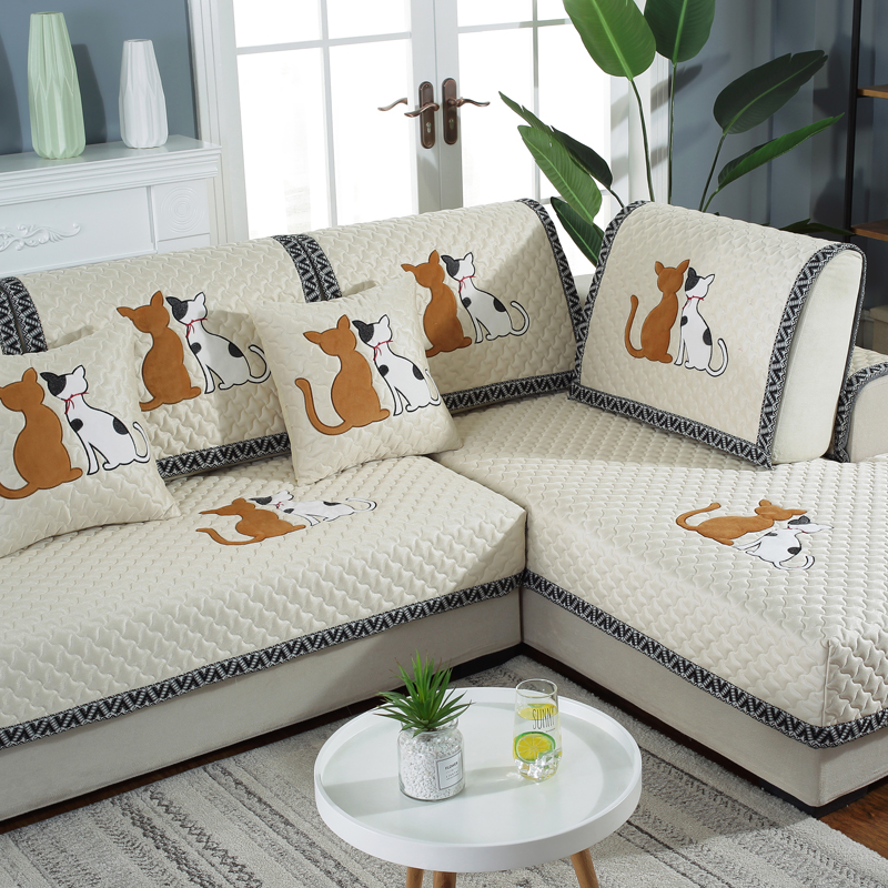 定制夏季沙发垫四季通用防滑高端皮坐垫套罩巾新款2026靠背盖巾布