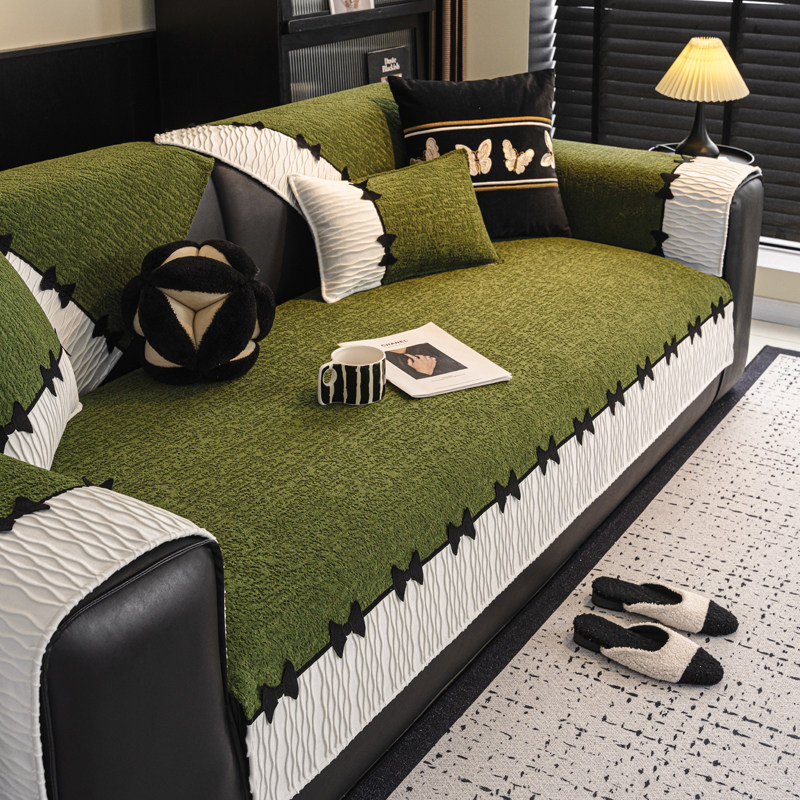 雪尼尔沙发垫四季通用2026新款防滑皮直排坐垫子套罩盖布靠背盖巾