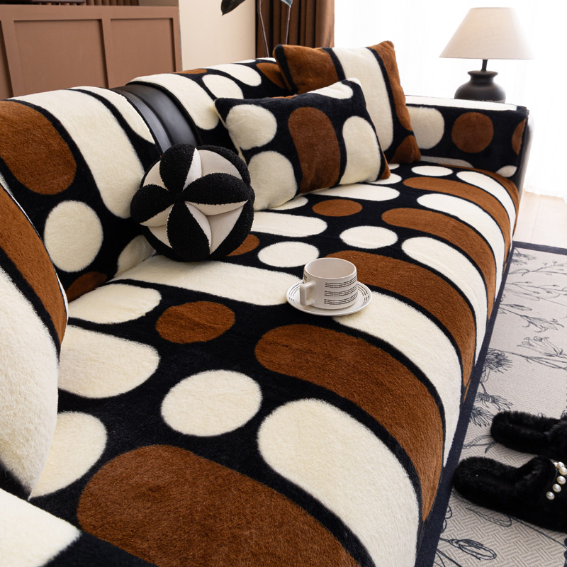 冬季毛绒沙发垫秋冬防滑三座一贵妃皮坐垫套罩2025新款流行盖布巾