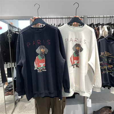 917 2025冬季韩系chic风卡通小狗印花卫衣女宽松版美式长袖上衣女