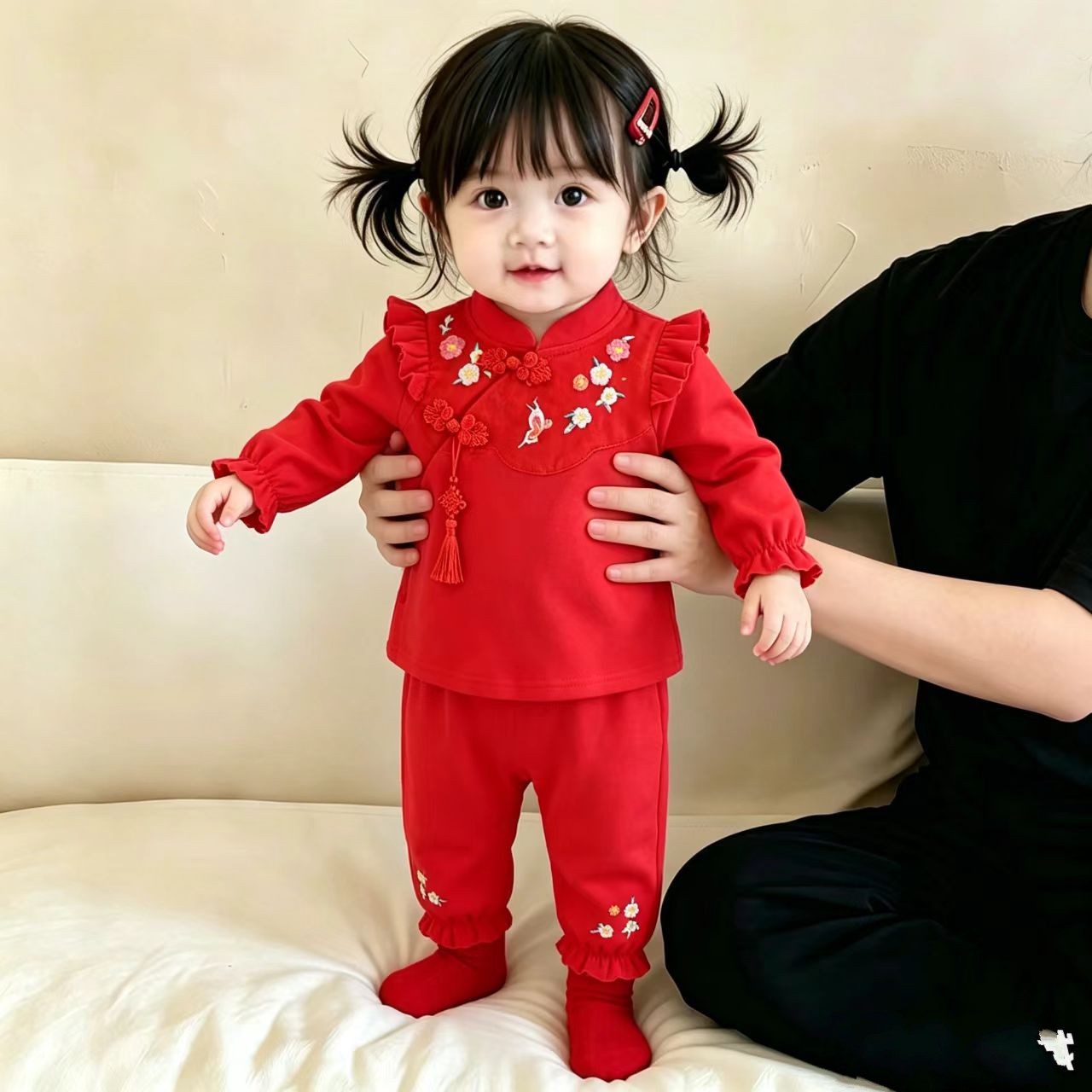 女宝周岁礼服唐装春秋套装图片