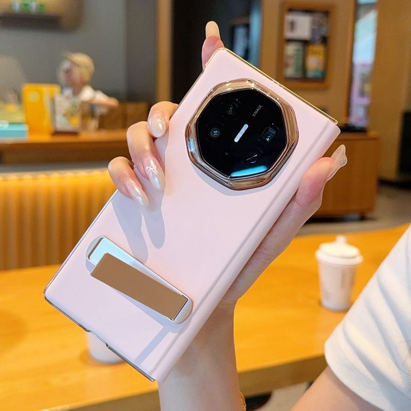 日韩适用华为MateXTS非凡大师手机壳少女粉XT三折叠屏支架磁吸翻盖皮套matex6高档简约皮质MATEX5全包防摔女