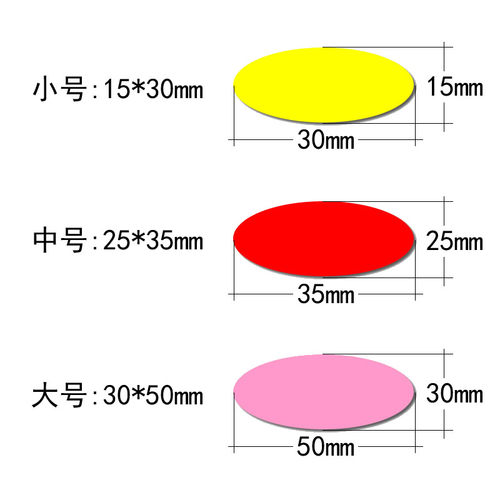 彩色椭圆形不干胶标签贴纸