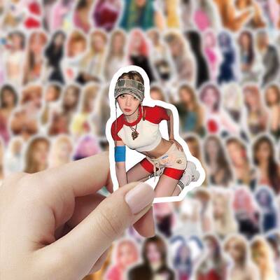 300张新款宋雨琦贴画女团明星手账ins高颜值手机装饰周边防水纸贴