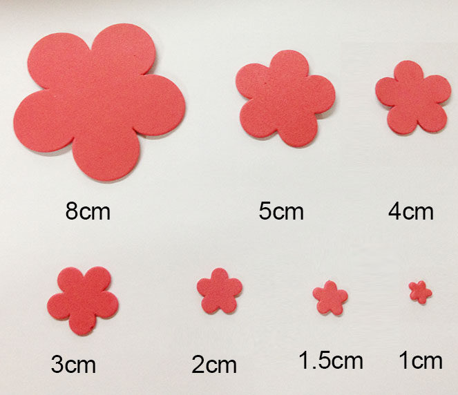 eva手工粘贴小红花 多种规格海绵纸带背胶小红花幼儿园奖励贴纸