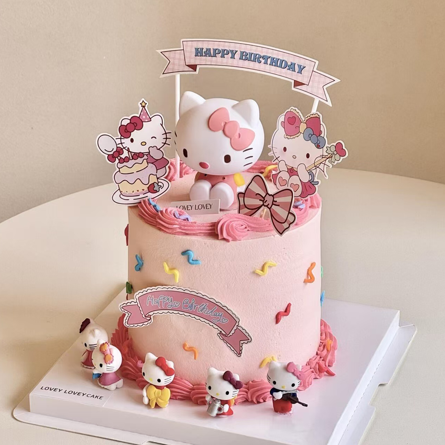 kt猫凯蒂猫摆件女孩生日蛋糕装饰